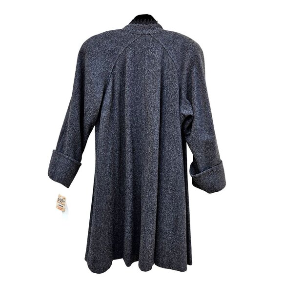 1980s Gray Wool Swing Car Coat w Velvet Trim NWT Volup 2X - Picture 5 of 15